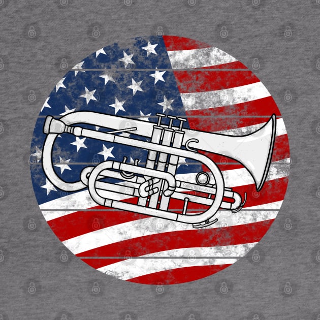 Cornet USA Flag Cornetist Brass Musician 4th July by doodlerob